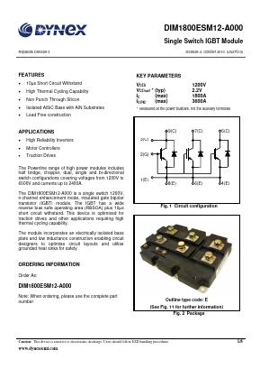 DIM1800ESM12-A000 Datasheet PDF Dynex Semiconductor