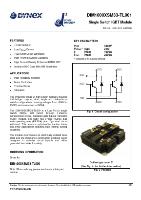 DIM1000XSM33-TL001 Datasheet PDF Dynex Semiconductor