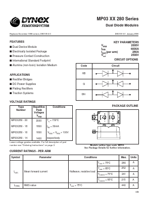 MP03XX280-21 Datasheet PDF Dynex Semiconductor