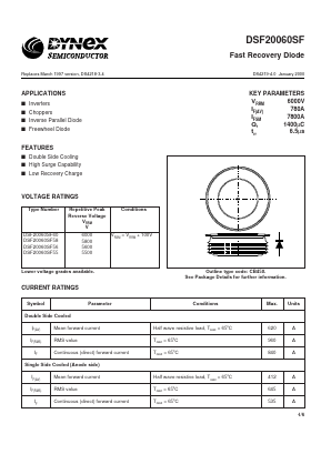 DSF20060SF58 Datasheet PDF Dynex Semiconductor