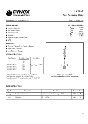 TV1820K Datasheet PDF Dynex Semiconductor