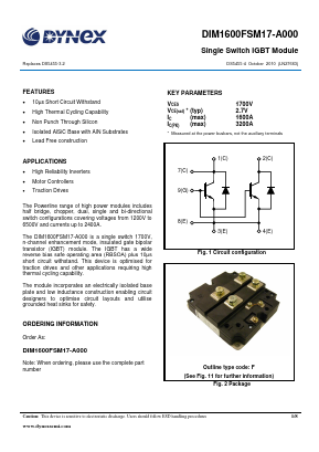 DIM1600FSM17-A000 Datasheet PDF Dynex Semiconductor