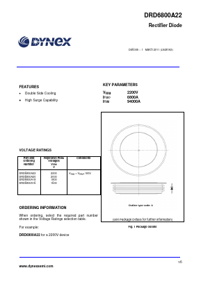 DRD6800A22 Datasheet PDF Dynex Semiconductor