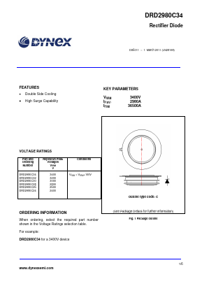 DRD2980C32 Datasheet PDF Dynex Semiconductor
