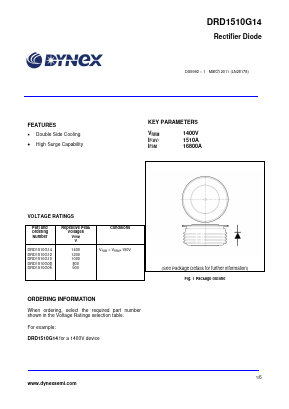 DRD1510G12 Datasheet PDF Dynex Semiconductor