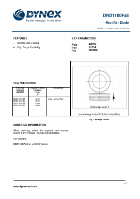 DRD1100F48 Datasheet PDF Dynex Semiconductor