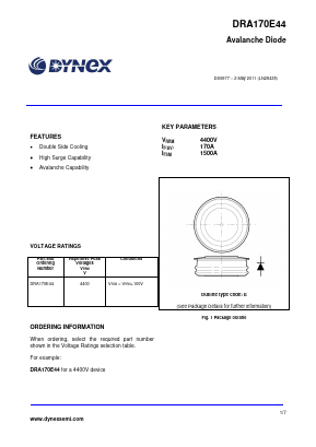 DRA170E44 Datasheet PDF Dynex Semiconductor