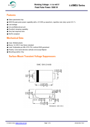 5.0SMDJ160C Datasheet PDF E-CMOS Corporation