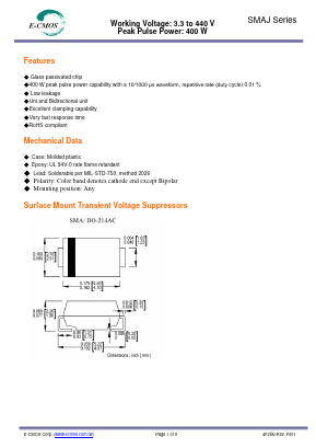 SMAJ160CA Datasheet PDF E-CMOS Corporation