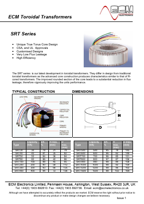 SRT1200 Datasheet PDF ECM Electronics Limited.