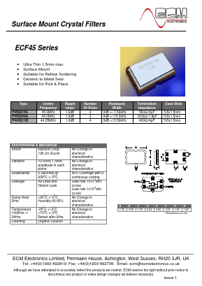 F44S211B Datasheet PDF ECM Electronics Limited.