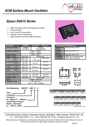 SG615PTJ Datasheet PDF ECM Electronics Limited.