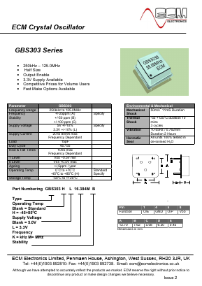 GBS303HL16.384KB Datasheet PDF ECM Electronics Limited.