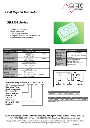 GBS306 Datasheet PDF ECM Electronics Limited.
