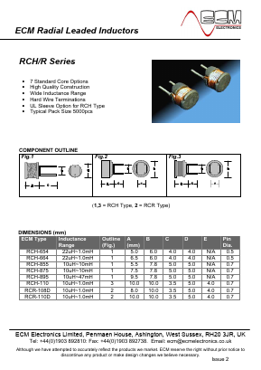 RCH-110 Datasheet PDF ECM Electronics Limited.