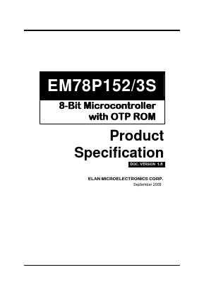 EM78P152J Datasheet PDF Elan Microelectronics Corp