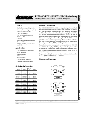 EL2180CW-T7 Datasheet PDF Elantec -> Intersil