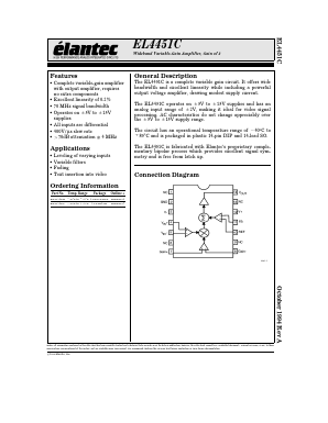 EL4451C Datasheet PDF Elantec -> Intersil