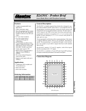EL6291CL Datasheet PDF Elantec -> Intersil