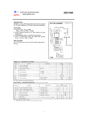 2SC1945 Datasheet PDF eleflow technologies co., ltd.