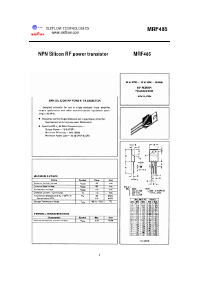 MRF485 Datasheet PDF eleflow technologies co., ltd.