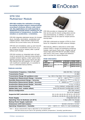 B6201-K516 Datasheet PDF EnOcean GmbH.