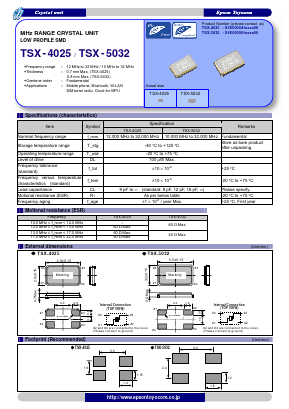 TSX-5032 Datasheet PDF Seiko Epson Corp