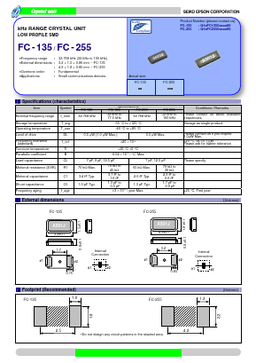 FC-255 Datasheet PDF Seiko Epson Corp