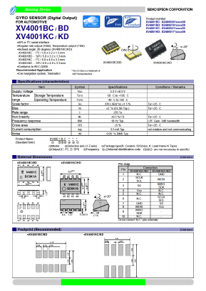 XV4001BC Datasheet PDF Epson ToYoCom