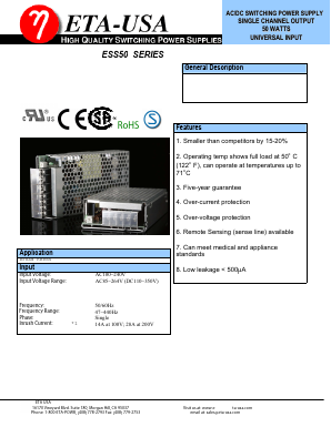 ESS50-36 Datasheet PDF ETA-USA