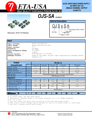 OJS-SA Datasheet PDF ETA-USA