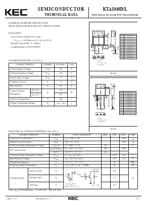 KTA1040L Datasheet PDF ETC