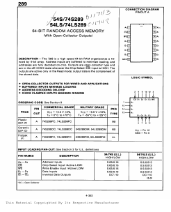 54LS289 Datasheet PDF ETC