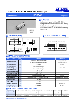 HCM49-16.000MABJ-UB Datasheet PDF ETC