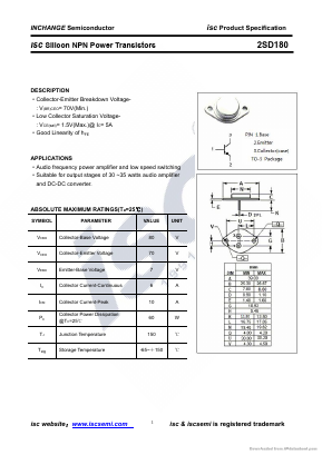 2SD180 Datasheet PDF ETC