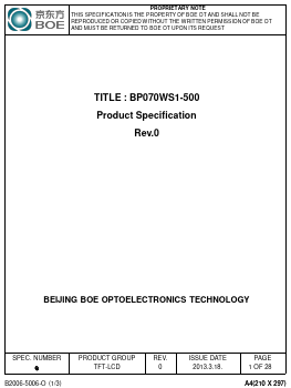 BP070WS1-500 Datasheet PDF ETC