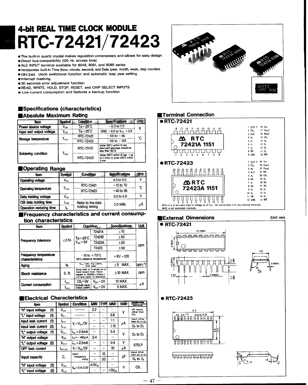 RTC72421 Datasheet PDF ETC
