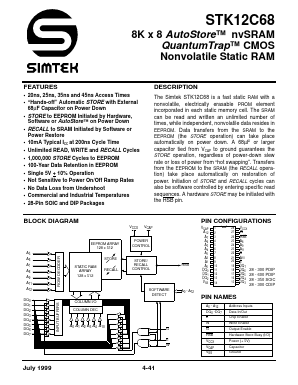 STK12C68-P20 Datasheet PDF ETC
