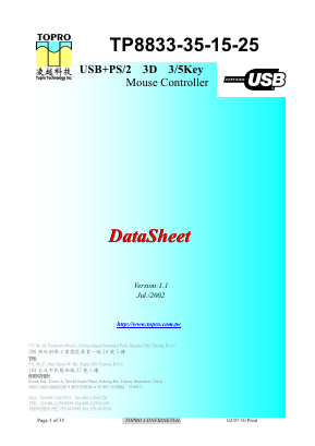 TP8833 Datasheet PDF ETC