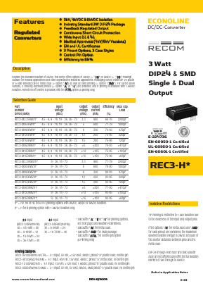 REC3-4812DRW/H/B/M/SMD-R Datasheet PDF ETC