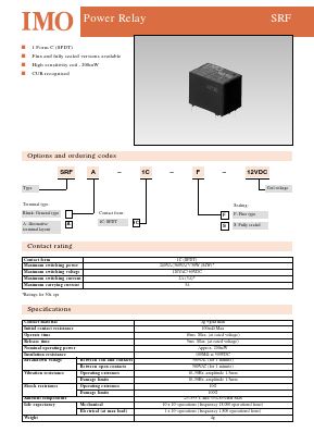 SRF-1C-S-9VDC Datasheet PDF ETC