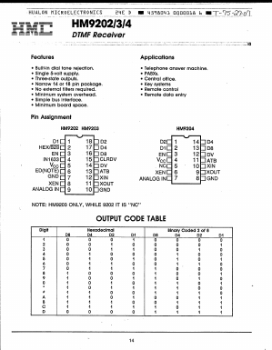 HM9202 Datasheet PDF ETC1
