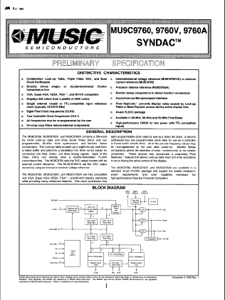 MU9C9760V-YYDC Datasheet PDF ETC1