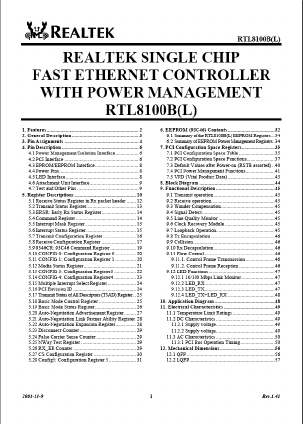 RTL8139A Datasheet PDF ETC1
