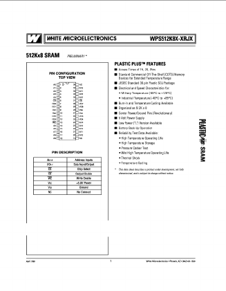 WPS512K8X-XRJX Datasheet PDF ETC1