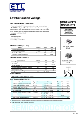 MMBT1010LT1 Datasheet PDF E-Tech Electronics LTD