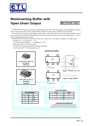 MC74VHC1G07 Datasheet PDF E-Tech Electronics LTD