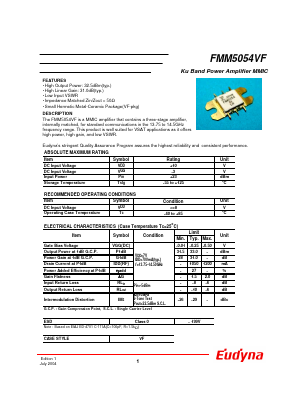 FMM5054VF Datasheet PDF Eudyna Devices Inc