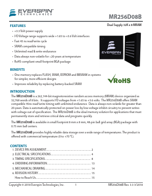 MR256D08B Datasheet PDF Everspin Technologies Inc.