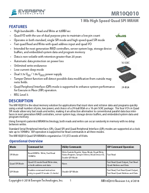 MR10Q010CMBR Datasheet PDF Everspin Technologies Inc.